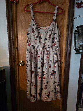 Sourpuss rockabilly hula girl print dress plus size